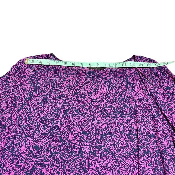 Banana Republic Women's Purple and Black Paisley & Floral Print Dress - Size L - Picture 7 of 13